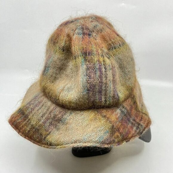 Vintage Rannoch Designs Mohair  Wool Neutral Plaid Hat - Picture 8 of 10